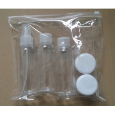 PP,PET 100ml   bottle w/ screw cap  , 6PCS High Quality Travel Plastic Bottle Kit for Cosmetic Packaging , PS jar , face mask spoon.