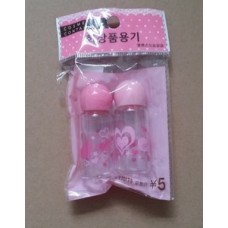 PP,PET  plastic 2*15ml mini bottle with ball cap   ,2PCS Helle Kitty Cosmetic Travel Bottle Set