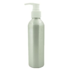  250ml round empty aluminum Bottles, sliver metal bottle with black/white Twist lotion pump 