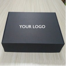 100PCS/lot Custom Black Corrugated paper box printed logo shipping mailer boxes Packaging Polo T-shirt underwear Clothing boxes