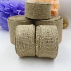 10Meters 5Cm Wide Natural Jute Burlap Ribbon Roll