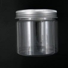 High Quality 200ml  round clear pet  jar bottle container  with thread sliver aluminium cap lid , for Cosmetic Packaging,