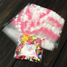  Self-Seal10x7cm Pink Heart Mini Packaging Bag Clear Cellophane Cookie Sweet Package Wedding Birthday Candy Party For Gusset ,custom design welcome