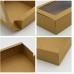 18*12*5cm Nice Design Natural Kraft Paper Cake Box, Kraft Paper Cake packaging Box with big clear window