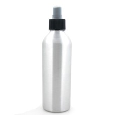 200ml round empty aluminum Bottles, sliver metal bottle with transparent/white/black fine mist sprayer