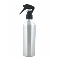 200ml round empty aluminum Bottles, sliver metal bottle with white/black trigger sprayer