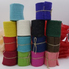 2Meters 60mm Colorful Natural Jute Burlap Hessian Ribbon Trims Tape Rustic Christmas Wedding Decoration