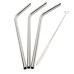 Lowest Price 3 Pcs Stainless Straws With 1 Cleaner Brush Metal Drinking Straw Stainless Steel Bend Kitchen Bar Accessories