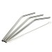 Lowest Price 3 Pcs Stainless Straws With 1 Cleaner Brush Metal Drinking Straw Stainless Steel Bend Kitchen Bar Accessories