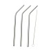 Lowest Price 3 Pcs Stainless Straws With 1 Cleaner Brush Metal Drinking Straw Stainless Steel Bend Kitchen Bar Accessories