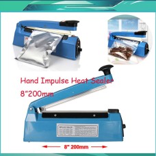 8 inch 200mm Hand Manual 220V/110V Impulse Sealer Heat Seal Machine Poly PVC Plastic Shrink Vacuum Bag Film lips Sealing