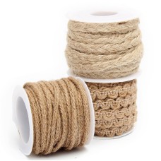 Hot Sale Natural Hessian Jute Twine Rope Burlap Ribbon DIY Craft Vintage Wedding Party Decor