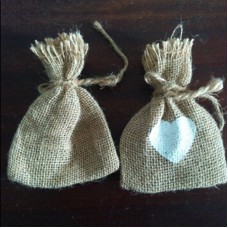 Valentines Day Decor Wedding Favor Bags Burlap Gift Bag Gift Sack Love Pouch Burlap Decor Heart Rustic Decor Shabby Chic Wedding