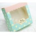 Window cardboard box for cake packaging,paper cake Biscuit packaging box with pvc window, light blue paper gift box