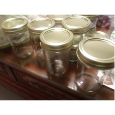 wholesale 8oz straight-side wide mouth glass mason jars mason glass for jam with 1 pc gold or silver lids 