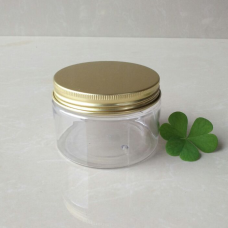 4oz Plastic Jars, Clear PET Straight Sided Jars w/ Lined Aluminum Caps , 120ml PET clear jar with gold aluminum screw lid cover