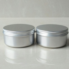 100g Round Tin , 100ml Silver Metal Aluminum Jar w/aluminum Cover Mini Jar , 3.33oz Aluminum Cosmetic Jar with screw Lip Container 