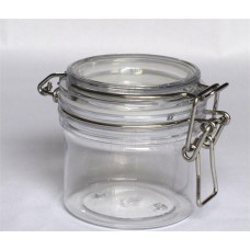 Plastic Jars, Clear PET Square Wire Bale Jars w Hinged Lids , Jars With Airtight Lids And Leak Proof Rubber Gasket,Wide Mouth Mason Jars With Hinged Lids For Kitchen, Storage Containers