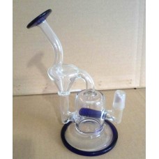 Glass Hookah Recycler Oil Rig With Black Splash Guards Glass Pipe 10" Tall