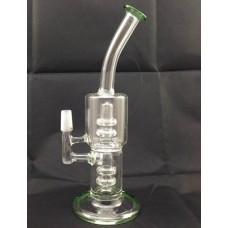 Dual Green Mushroom Shape Glass Hookah Oil Rig