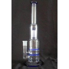 Glass Smoking Bongs, Arm Tree Percolator Recycle Hookah Oil Rig, Bubbler Hookahs,Straight Hookah Pipe with Twin Honeycomb Percs Blue