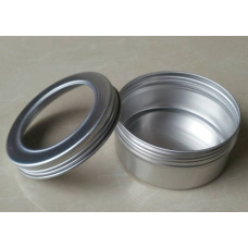 150g Aluminum Cosmetic Jar Clear Lip Container Screw Thread , 150ml Makeup with Window Lid, Empty Cosmetic Pots 