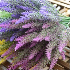 1PCS 25 Heads Romatic Artificial Fake Silk Lavender Flowers Wedding Home Decorative