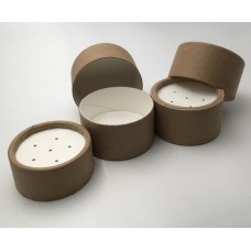 1 oz / 30 g  Paperboard Natural Kraft Paper Powder Jars with Sifter Caps, 1 ounce / 30 g Shallow Paper Shaker Jar with lid.