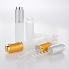 20ml Frosted Golden/ silver glass essential oil sub-bottle portable dropper perfume bottle ,glass sample bottle