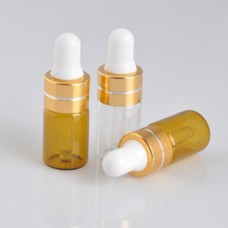 3 5ml Amber Empty Dropper Bottle Portable Aromatherapy Essential Oil Bottle with Refillable Glass Eye Drop bottle