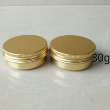 30g Gold aluminum jar with screw Gold Caps , 30ml golden metal tin ,Empty Aluminum Gold Tins , Cosmetic Jar Pots Lip Balm Container