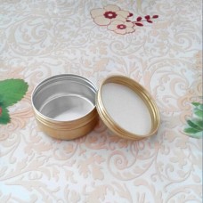 50ml Metal Tins, Gold Metal Tins w/ Screw lid Rolled Edge Covers ,50g Aluminum jar Gold Aluminum pot tins cosmetic containers cream lip balm Container gold jar wax jar, gold metal can