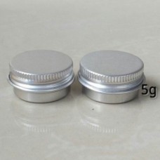 5ml aluminum jar with screw lid , 5g empty round aluminum lip balm tins for cosmetic packaging,silver metal cosmetic jar container,5cc cream jar bottle with lid