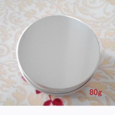 80ml Empty Jars Aluminum Empty Silver Containers Cosmetic Jar Cap Creams Makeup Travel , 80g aluminum tins