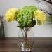 Artificial Hydrangea Silk Fake Flowers Balls Wedding Bouquet with Leaf Bud for Home Weeding Decorations  DIY Home Wedding Party Decorative Flowers 6 Colors