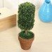 Artificial Potted Plant Plastic Garden Grass Ball Topiary Tree Pot Home Desk Decor