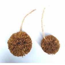  Brown/Natural/Blonde /Nougat Raffia pom poms , Raffia Pom Poms with Loops for DIY Crafts ,pom pom straw Decorations