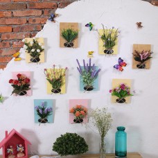 DIY Artificial Flowers for Decoration Wooden Board Wall Hanging Artificial Flowers Plastic Silk Flowers for Wedding Decoration