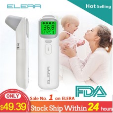 ELERA Baby Thermometer Infrared Digital LCD Body Measurement Forehead Ear Non-Contact Adult Body Fever IR Children  Termometro