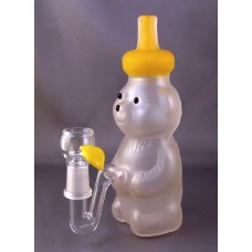 Glass Mini Vapor Bong - Glass Recycler Vapor Bubbler with Inline Diffuser |Bear