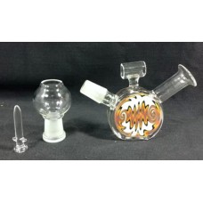 Glass Vapor Bubbler with Inline Percolator & Splashguard - Clear ,Glass Recycler Bubbler with Inline Diffuser ,Shower Head Oil Rig Diffuser Glass Hookah