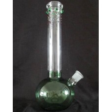 Glass Vapor Bubbler with Grommet on Downstem, Glass Waterpipe, Straight Glass Bubbler with Beaker Base