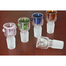 Glass Slide Bowl males Round Transparent Bowl  (18mm male , Transparent, Blue, Green, Amber)