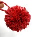 Red Raffia pom pom ,Handmade from Natural Raffia Fibers,  Raffia grass ball craft pom poms