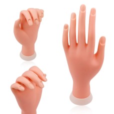 Nail Practice Hand Model Flexible Movable Silicone Prosthetic Soft Fake Hands for Nail Art Training Display Model Manicure Tool