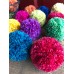 Raffia Pom Pom Natural Fiber Jewel Colors for Crafts handbags shoes embellishments 2 sizes 