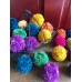 Raffia Pom Pom Natural Fiber Jewel Colors for Crafts handbags shoes embellishments 2 sizes 