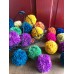 Raffia Pom Pom Natural Fiber Jewel Colors for Crafts handbags shoes embellishments 2 sizes 