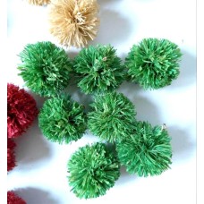 Raffia pom pom , green straw pompom, straw ball DIY Crafts, Pom Poms for Baskets, Decorations, Ornaments, Fashion, Handmade from Natural Raffia Fibers