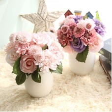 Rose Artificial Flowers Bridal Bouquet Fake Flower for Home Wedding Decoration